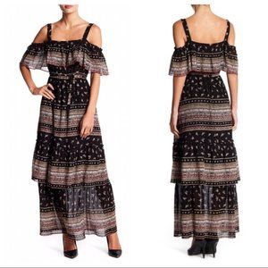 NWT!BCBGMAXAZRIA Claudia Cold Shoulder Maxi Dress.